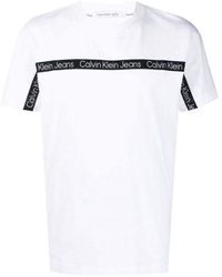 Calvin Klein - Calvin Klein T-shirt Met Tape Aan De Voorkant Voor - Lyst