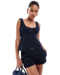 Motel - Ganita Micro Cord Button Through Waistcoat Top Co-Ord - Lyst