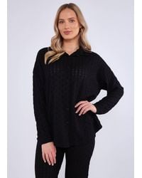 Gini London - Textured Oversized Long Sleeves Shirt - Lyst