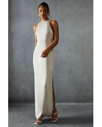 MissPap - Premium Satin Racer Open Back Bridesmaid Dress - Lyst