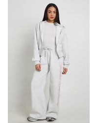 Boohoo - Sweetheart Printed Fitted Zip Through Hoodie And Jogger Tracksuit - Lyst