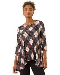 Roman - Jacquard Stretch Tunic Top - Lyst