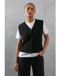 Warehouse - Knitted Button Through Waistcoat - Lyst