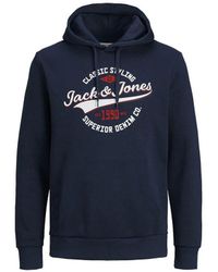 Jack & Jones - Hoodies Jwh Logo Sweat Hood Blauw - Lyst