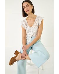 Roman - Frayed Edge Ankle Jeans - Lyst