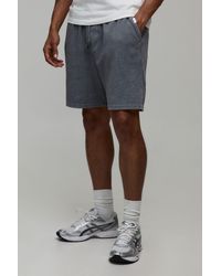 BoohooMAN - Baggy Premium Interlock Seam Detail Washed Short - Lyst