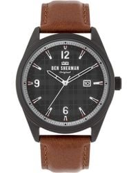 Ben Sherman - S Analogue Classic Quartz Watch With Leather Strap Wb040tb - Lyst
