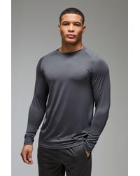 BoohooMAN - Active Lightweight Essentials Workout Raglan Long Sleeve T-Shirt - Lyst