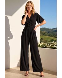 Roman - Wrap Front Stretch Jumpsuit - Lyst