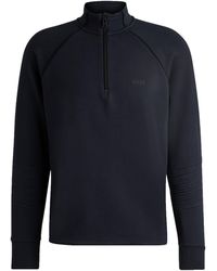 BOSS - Sweat 1 Half Zip Knitwear Dark Cotton - Lyst