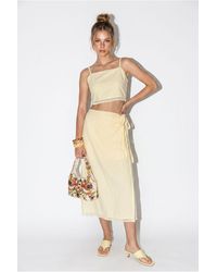 Bianco Lucci - Two-Piece Viscose Cotton Blouse And Skirt Set - Lyst