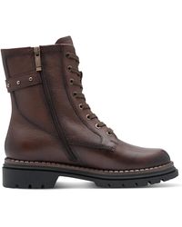 Tamaris - Fashion Leather Lace-Up Zip Combat Ankle Boots - Lyst