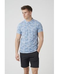 Brave Soul - Leaf Print Cotton Polo Shirt - Lyst