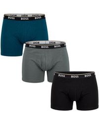 BOSS - Pack Of 3 Long Elastic Cotton Boxers 50531691 - Lyst