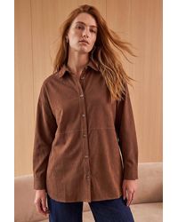 Roman - Suedette Oversize Shirt - Lyst