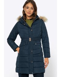 Wittchen - Gewatteerde Jas Met Capuchon, Marineblauw Polyester - Lyst