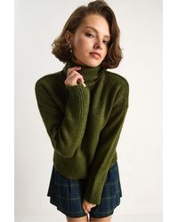 Bianco Lucci - Oversized Knit Turtleneck Sweater - Lyst