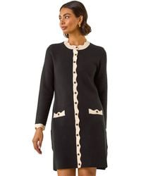 Roman - Scalloped Button Through Knit Dress - Lyst