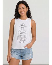 Gini London - Cotton Jersey Printed Cami Top - Lyst