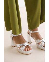 Where's That From - Wheres 'Verna' Mid Block Heel With Platform And Bow Detailing - Lyst