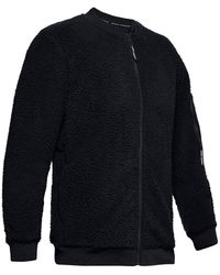Under Armour - Overtime Sherpa Bomber Jacket 1345604 001 Textile - Lyst