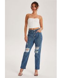 Urban Bliss - Mid Ripped Mom Jeans Denim - Lyst