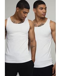 BoohooMAN - 2 Pack Basic Muscle Fit Vest - Lyst