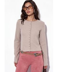 Busem - Cropped Ribbed Button Cardigan - Lyst