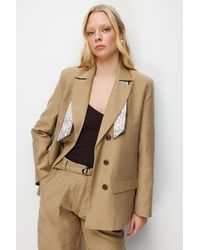 MixRay - Linen Blazer Jacket With Scarf Detail - Lyst
