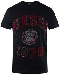 DIESEL - Large Design T-Shirt Cotton - Lyst