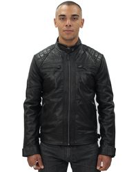 Infinity Leather - Vintage Quilted Biker Jacket-Monaco - Lyst