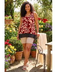 Roman - Curve Floral Print Chiffon Hem Vest Top - Lyst