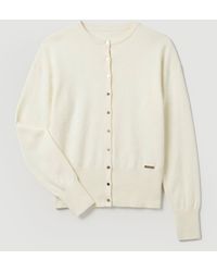 Karen Millen - Viscose Blend Knit Balloon Sleeve Cardigan - Lyst