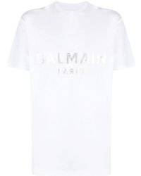 Dolce & Gabbana - Balmain T-shirt Met Zilveren Print In Wit - Lyst