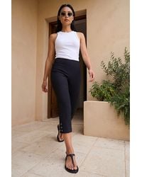 Roman - Petite Eyelet Cropped Stretch Trouser - Lyst