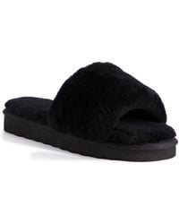 Aus Wooli - Australia Sheepskin Fluff Slide Slippers Leather - Lyst
