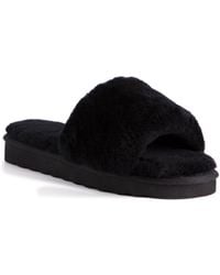 Aus Wooli - Australia Sheepskin Fluff Slide Slippers Leather - Lyst