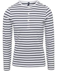 PREMIER - Three-Button Placket Long Sleeve Tee - Lyst