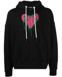 Palm Angels - Spray Heart Design Zwarte Hoodie - Lyst