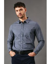 MAINE - Abstract Shape Print Long Sleeve Shirt - Lyst