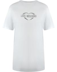 Moschino - Love Shiny Heart Logo T-Shirt Cotton - Lyst