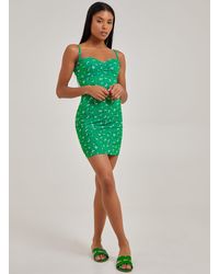 Pink Vanilla - Gathered Cami Strap Floral Mini Dress - Lyst