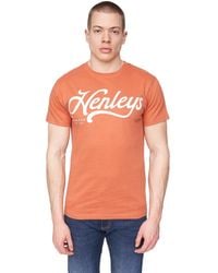 Henleys - Scripthen Logo T-Shirt (Brick) - Lyst