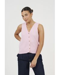 Brave Soul - Mossy Yarn V-Neck Knitted Waistcoat - Lyst