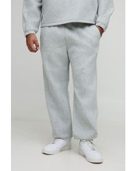 BoohooMAN - Plus Oversized Heavyweight Marl Scuba Cuff Joggers - Lyst