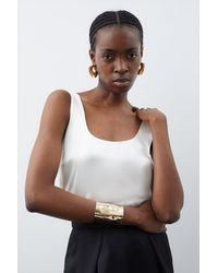Karen Millen - Premium Viscose Satin Woven Cami Top - Lyst
