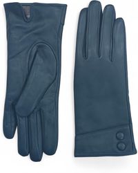 Infinity Leather - Italian Soft Wool Lining Winter Button Design Driving Gloves - Lyst