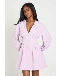 Boohoo - Tailored Cinched Waist Button Down Blazer Dress - Lyst