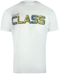 Roberto Cavalli - Vibrant Floral Logo T-Shirt Cotton - Lyst