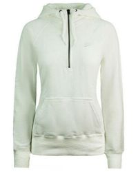 Nike - Long Sleeve 1/2 Zip Up Fitted Hoodie 322256 100 Cotton - Lyst